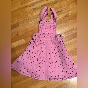 HellBunny Pink Overall Dress with Black Bat Pattern